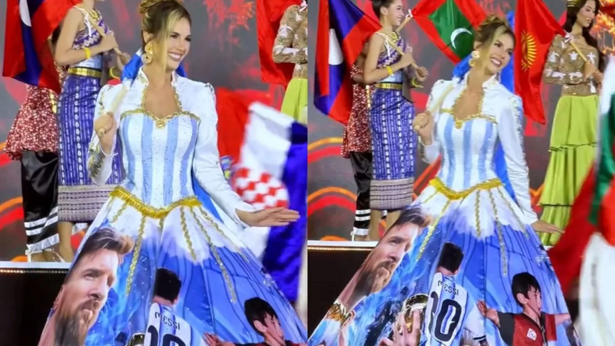 El vestido de Alina Luz Akselrad que homenajeó a Messi en Miss Mundo 2026